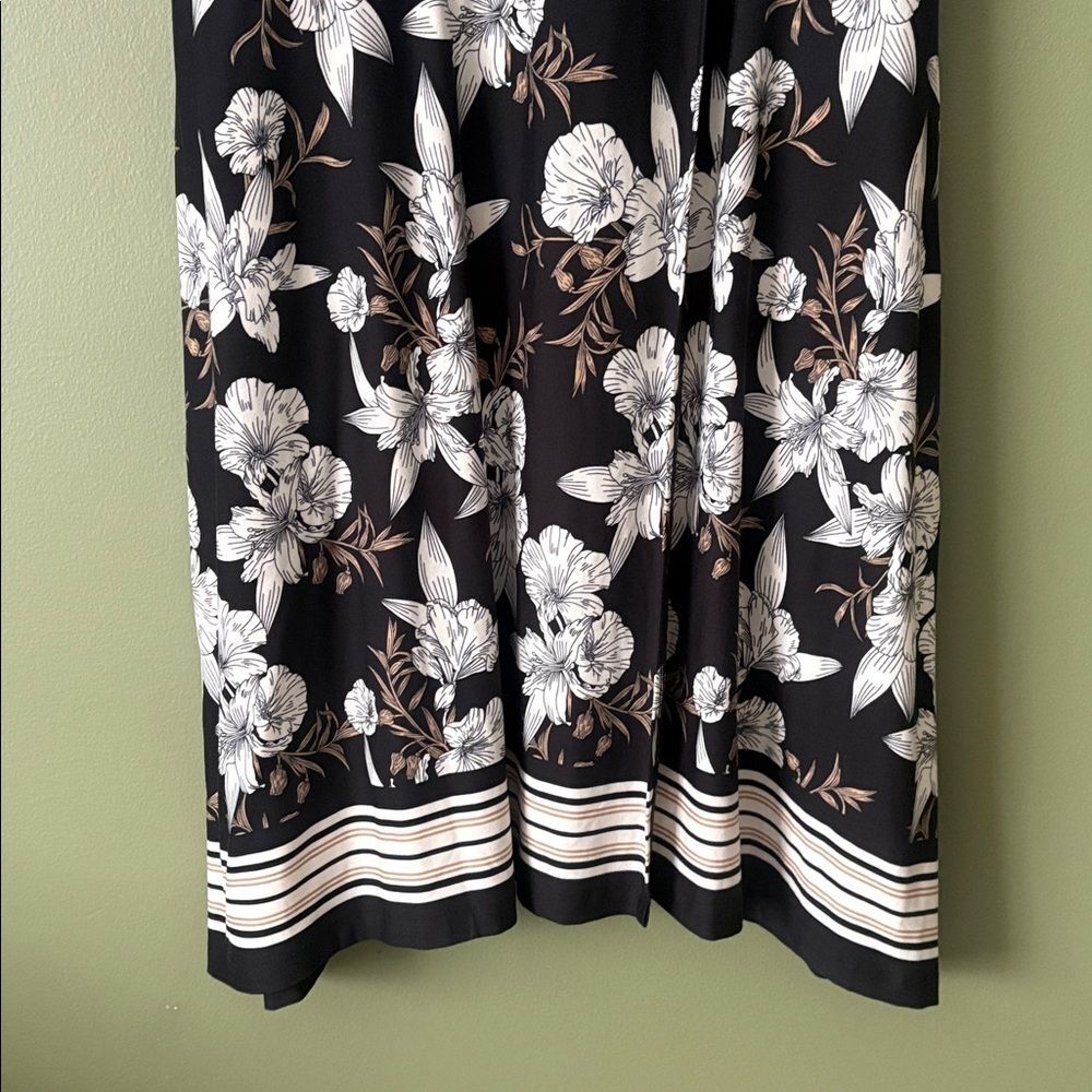 Soma Faux Wrap Dress Lush Tropic Border Black Sz XL - Picture 4 of 8